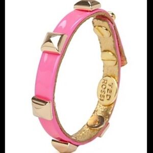 Ted Rossi Pink Rockstud Leather Bracelet